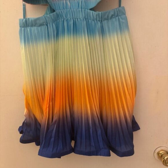 SIMKHAI Braelynn Ombré Plissé Minidress, Sz 10, NWT, Retail $495 - Picture 3 of 9